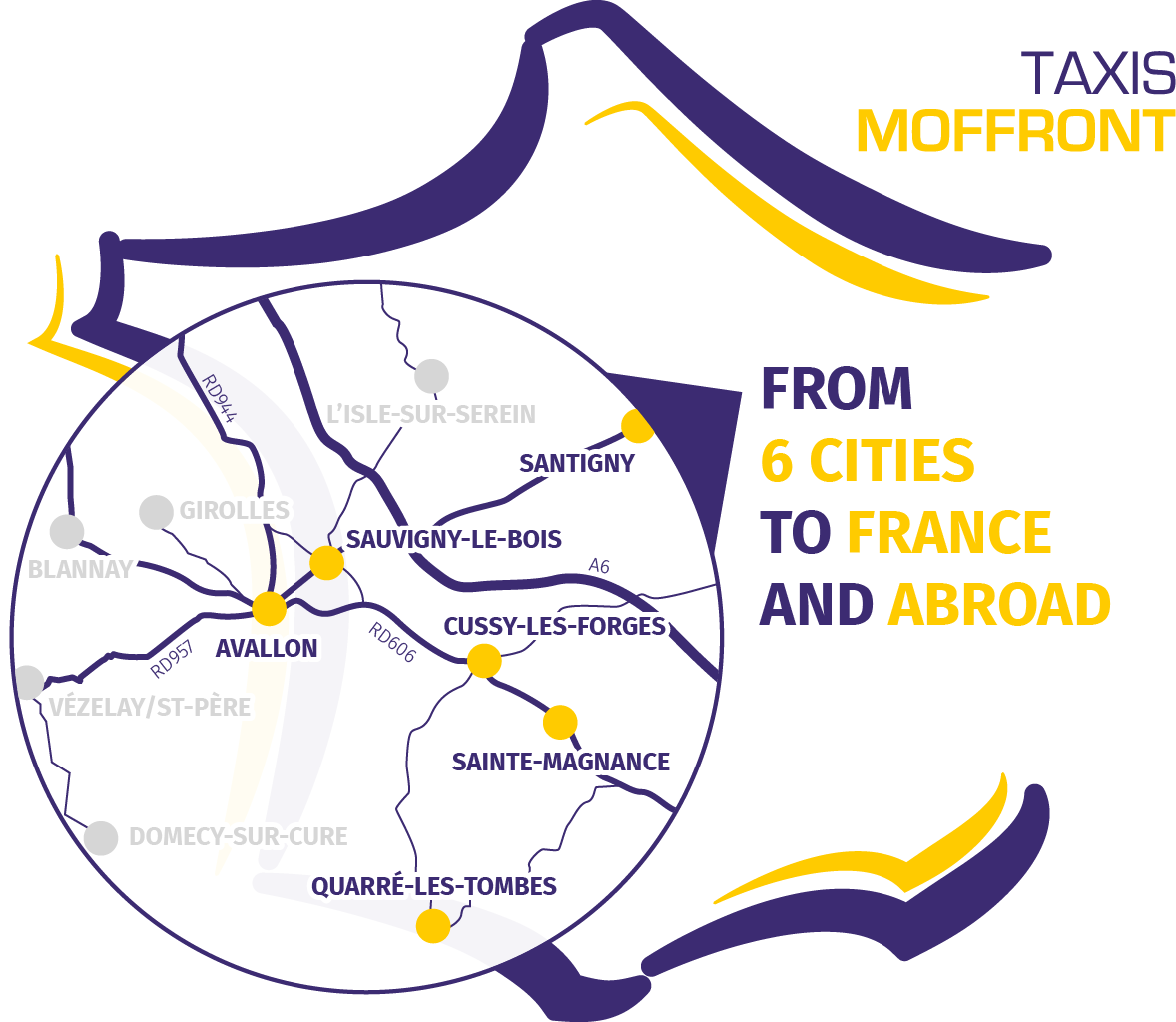 Carte Taxis Moffront, Taxis Devry, Taxis Angele
