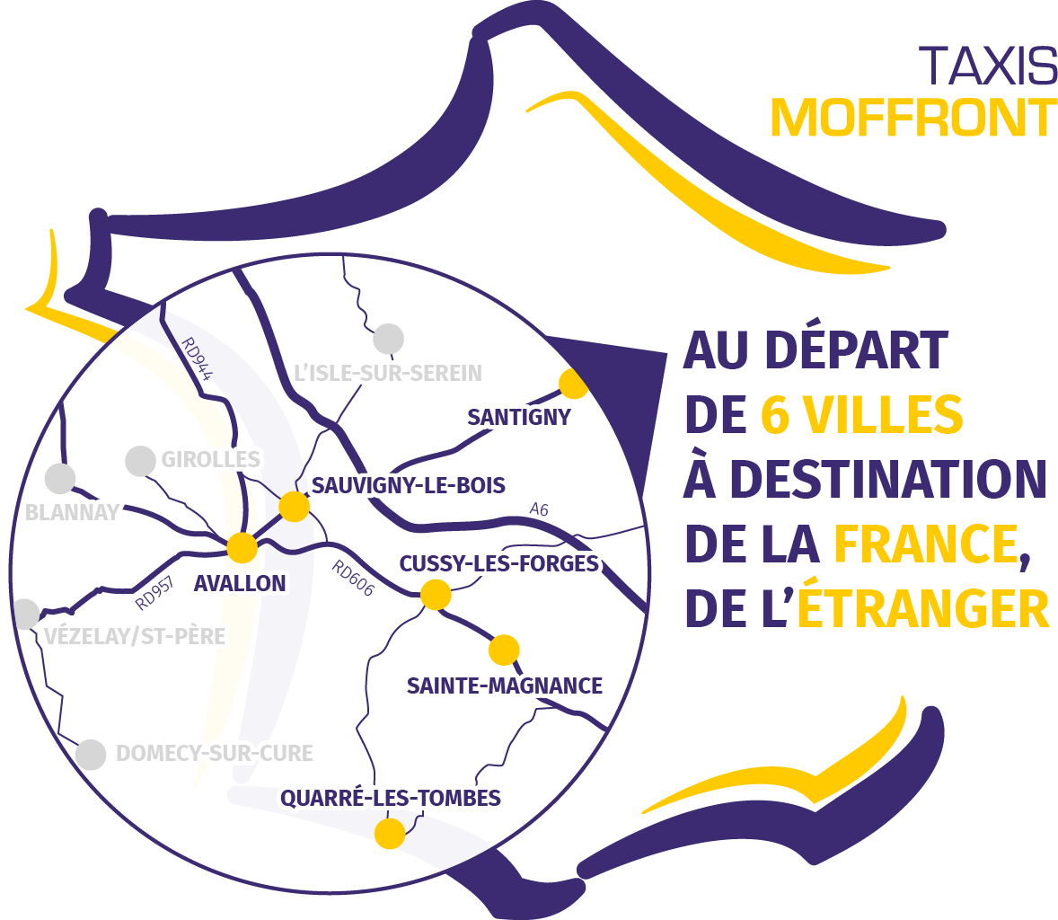 Carte Taxis Moffront, Taxis Devry, Taxis Angele